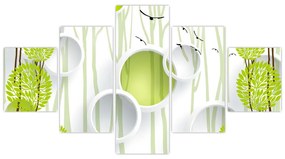 Obraz abstrakcji z drzewami (125x70 cm)