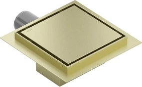 Mexen Flat-Q M13 wpust podłogowy kwadratowy 12 x 12 cm, złoty szczotkowany - 1A10012