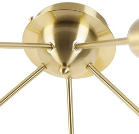Lampa sufitowa art deco złota 5-punktowa -Facil ArtDeco Oswietlenie wewnetrzne