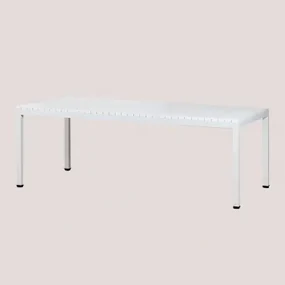 Prostokątny Aluminiowy Stół Do Jadalni (210x100 Cm) Marti Gardenia Biel - Sklum