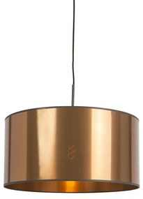 Lampa wisząca w stylu art deco biała z miedzianym kloszem 50 cm - Combi 1 Nowoczesny Oswietlenie wewnetrzne