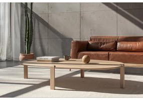 Stolik z litego drewna dębowego w naturalnym kolorze 100x180 cm Kulin – Gazzda