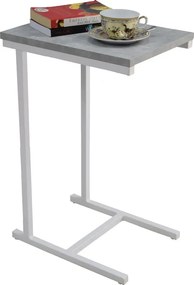 Minimalistyczny stolik pomocniczy biały + beton M4-B71