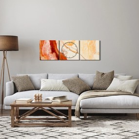 Obraz - Malarstwo abstrakcyjne (z zegarem) (90x30 cm)