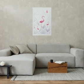 Plakat Rodzina flamingów 40x60 cm bez ramy z marginesem ARTGEIST B
