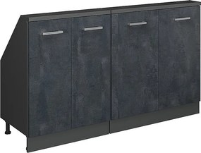 Szafka kuchenna na dach skośny czarny beton 140x46x81.6 r-line