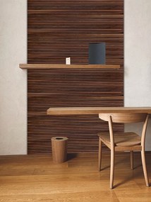 Drewniany panel akustyczny, 2400 x 600 mm, czarny podkład, 5 szt, orzech