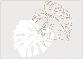 Obraz - Line art monstera N⁰2 (70x50 cm)