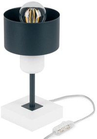 Antracytowo-biała lampka nocna stołowa DTI-AN10x10WE buk 1xE27