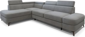 Masseno Narożnik AVISE z funkcją spania i pojemnikiem na pościel Narozniki L, Rozkładana sofa - Szary, MATT VELVET 85