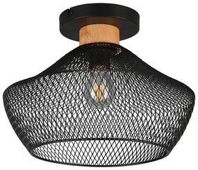 Czarna lampa sufitowa z metalowym kloszem ø 35 cm Valeria – Trio