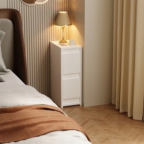 Szafka nocna biała z 2 szufladami - 55 cm
