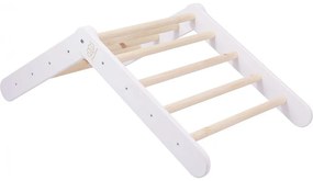 Domek z drabinką dla dzieci 60x61 cm składaną do pokoju. drewno, len, wiskoza, różowy domek, biała drabinka. - meowbaby®