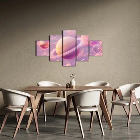 Obraz - Różowa planeta (125x70 cm)