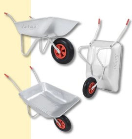 Taczka ogrodowa ocynkowana LARRY, max. pojemność 80l/100kg, srebrna/czarna Gardebruk