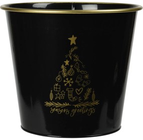 Metalowe wiaderko świąteczne, czarne