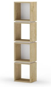 Biały regał w dekorze dębu 32x133 cm Lofty – Marckeric