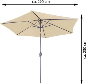 Parasol składany 2,9 m - beżowy