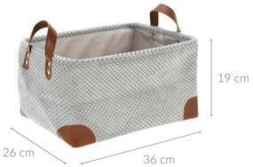 Koszyk do przechowywania, sztruks z uchwytami, 36 x 26 x 19 cm
