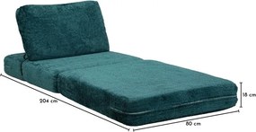 Zielononiebieski rozkładany fotel z materiału bouclé Faster – Mauro Ferretti