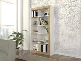 Biblioteczka z 10 wnękami - Naturalny jasny i Biały - SILOMAI