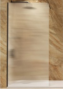 Stały panel prysznicowy Walk In | Szkło hartowane 6 mm, antykamień, Falisty | Wysokość 200 cm | Black Gun Metal 80cm