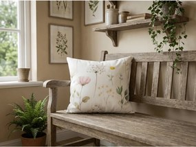 Bawełniana poszewka na poduszkę PETALUNE POLY 45x45 cm, kremowy