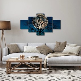 Obraz drzewa z pełnią księżyca (125x70 cm)