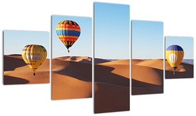 Obraz - latające balony na pustyni (125x70 cm)