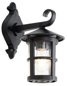 Klasyczna zewnętrzna lampa ścienna czarna IP44 - Herb