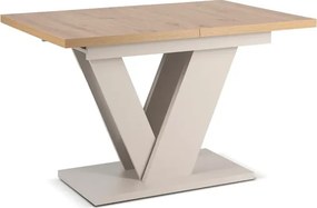 Zestaw Stół Prostokątny Rozkładany CLARK 120-160 cm Dąb Artisan/Kaszmir i 4 Krzesła TORINO Kremowe