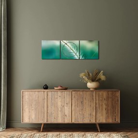 Obraz źdźbła trawy (z zegarem) (90x30 cm)