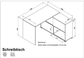 Biurko w dekorze dębu Telde – Germania