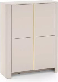 Komoda Solvero 3-drzwiowa kaszmir / dąb vicenza – minimalistyczna, push to open