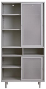Szara metalowa szafka z drzwiami przesuwnymi 90x180x40 cm Veep – Unique Furniture