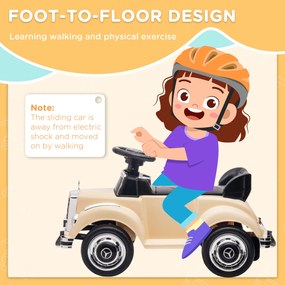 AIYAPLAY Jeździk dla dzieci Mercedes Benz 300 S, beżowy, Design, zabezpieczenie przed przewróceniem