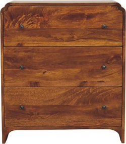 Artisan Furniture Lite drewno Komoda Newton z 3 Szufladami w Odcieniu Kasztanowym