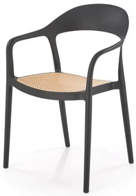 Krzesło K530 czarne/beżowe z tworzywa PVC HALMAR