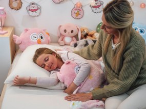 WARM HUG KOC I PODUSZKA DLA DZIECI SOWA PSOTNA  różowy