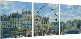 Obraz - Auguste Renoir, Pont Neuf, Paris, reprodukcje (z zegarem) (90x30 cm)
