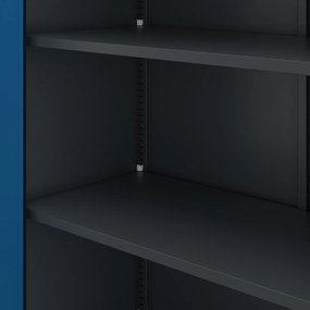 Biurowa szafa metalowa na akta JAN, 900 x 1850 x 400 mm, antracytowo-niebieska