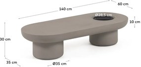 Ogrodowy betonowy stolik Kave Home Taimi, 140x60 cm