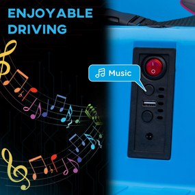 AIYAPLAY Dziecięcy autoscooter, obrót 360°, dla 3-5 lat, z pilotem, muzyką, Niebieski