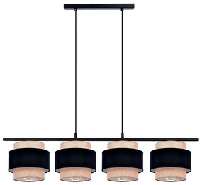 Lampa wisząca ze sznurka jutowego z 4 abażurami - A527 C4-A50