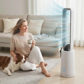 HOMCOM Klimatyzator ewaporacyjny z pilotem, 15-godzinny timer, wkłady chłodzące do domu i biura, biały | Aosom PL