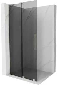 Mexen Velar L ścianka prysznicowa rozsuwana Walk-in 90 x 200 cm, grafit 8 mm, nikiel szczotkowany - 871-090-003-43-97