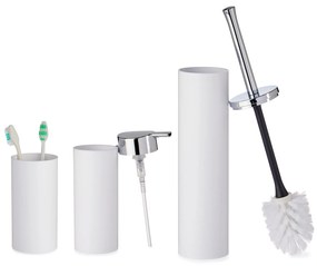 Plastikowe akcesoria do łazienki ze srebrnymi uchwytami, 3 elementy