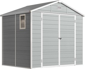 Outsunny Schowek na narzędzia, 4,1m², domek ogrodowy z dachem dwuspadowym, 240 x 190 x 180/228 cm