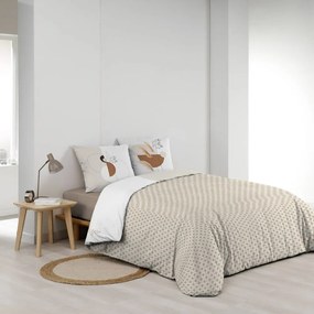 Biało-beżowa bawełniana pościel dwuosobowa 240x220 cm Natacha – douceur d'intérieur