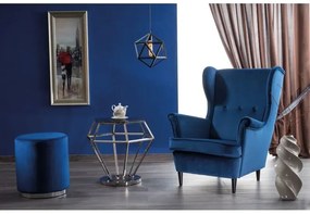 FOTEL LORD VELVET GRANATOWY BLUVEL 86 / WENGE SIGNAL